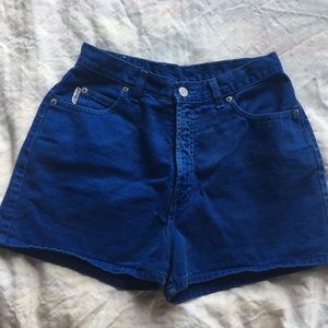 Vintage Blue High Waist Shorts